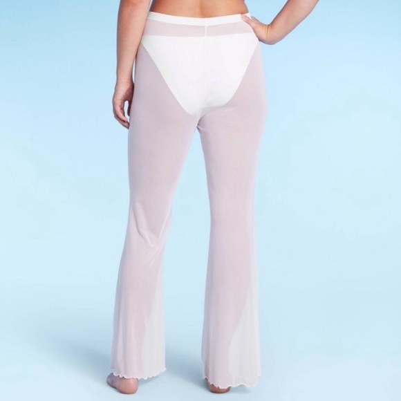 3 For $15 Wild Fable -Women's Mesh High Waist Flare Cover-Up Pants - Picture 2 of 6
